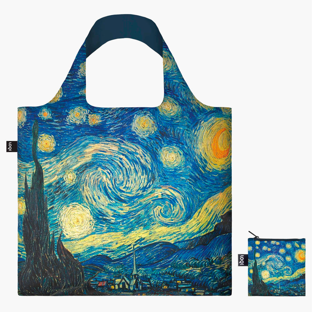 Starry Night Recycled Tote Bag with pouch.