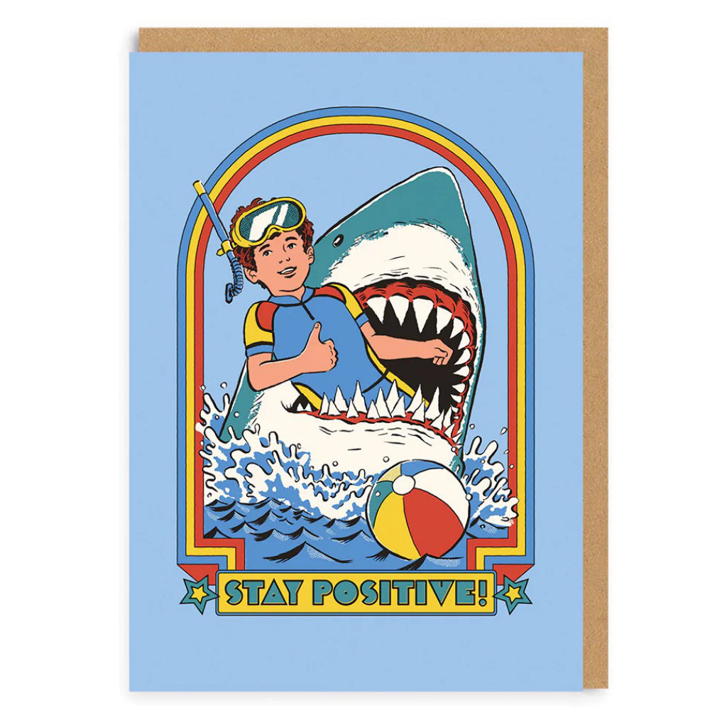 Stay Positive Shark Bite Card | Ohh Deer – Outer Layer