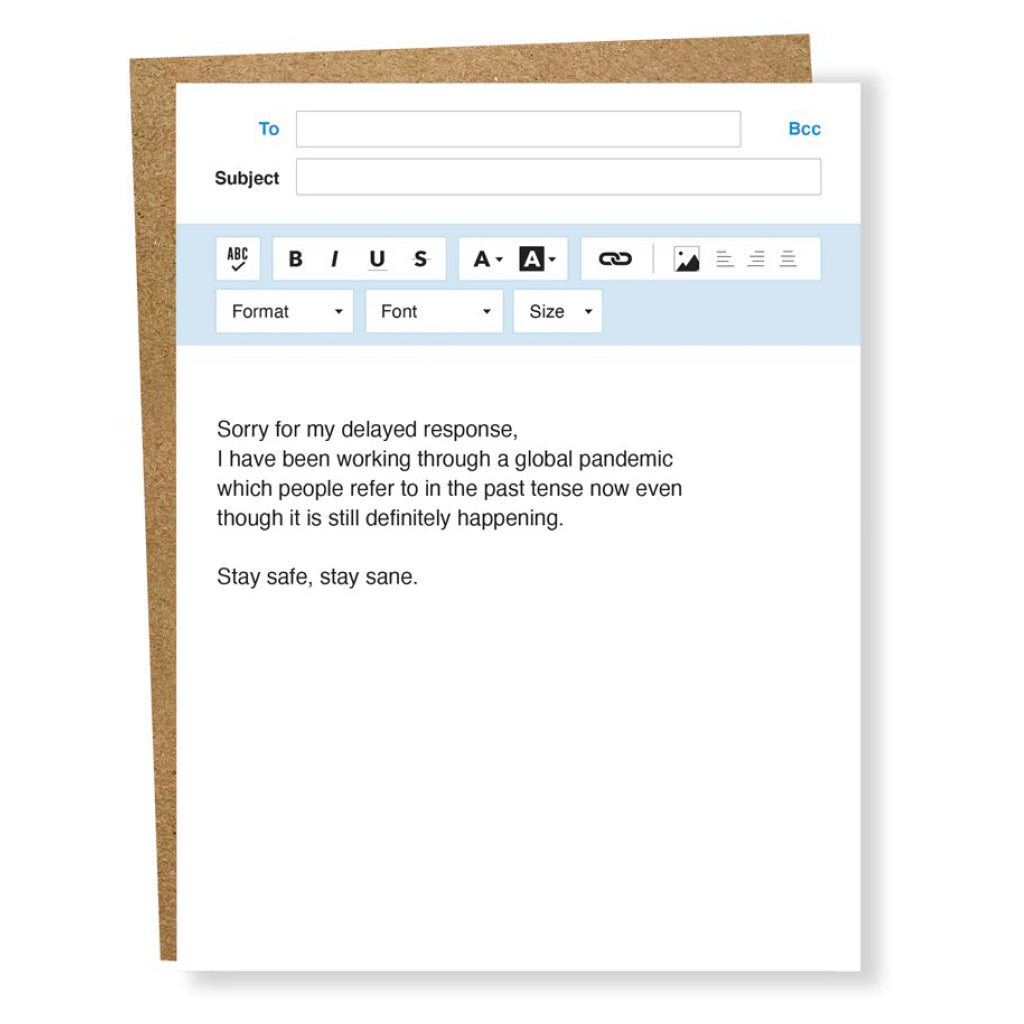 Stay Safe Email Response Card | Sapling Press – Outer Layer