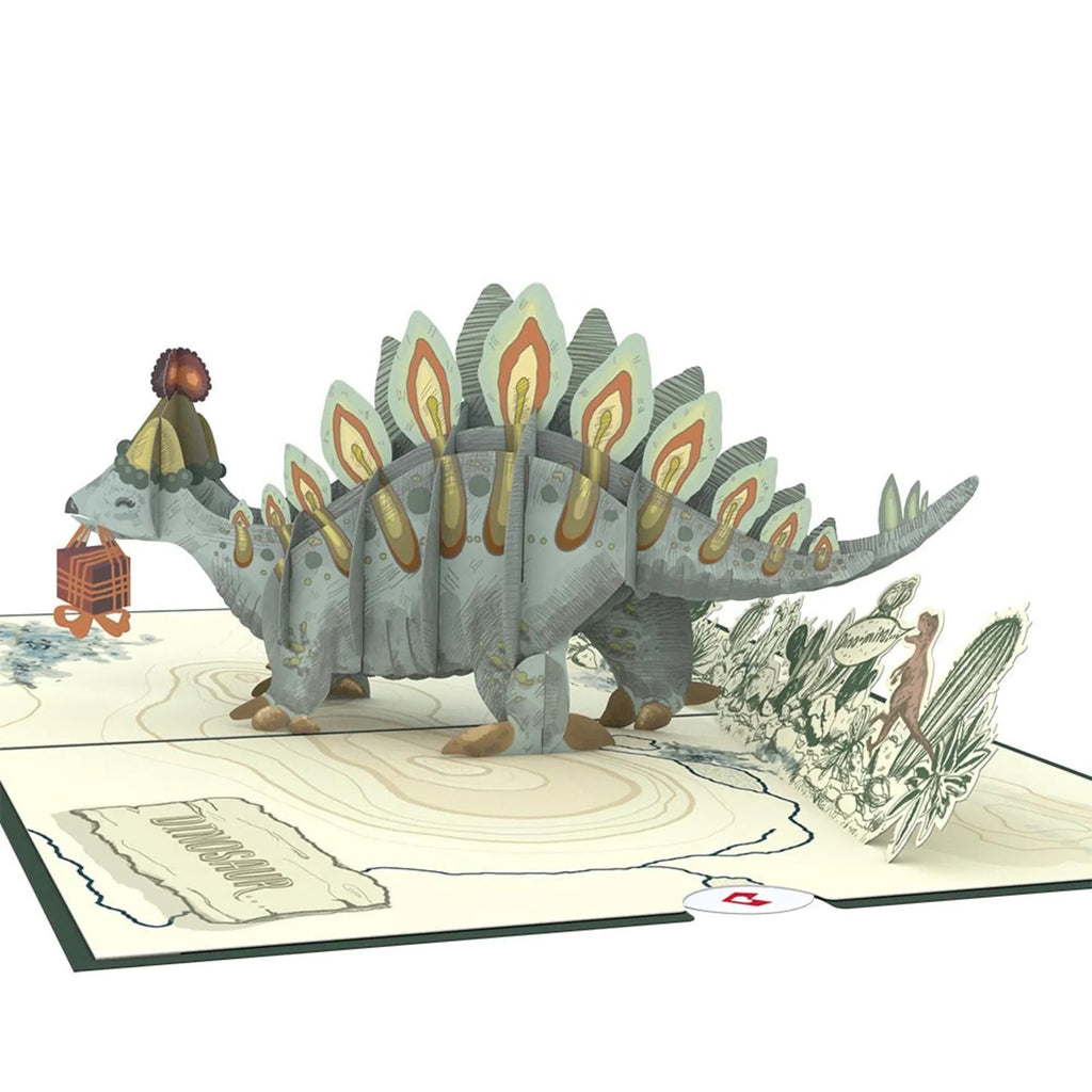 Stegosaurus Happy Birthday 3D Pop Up Card Closeup