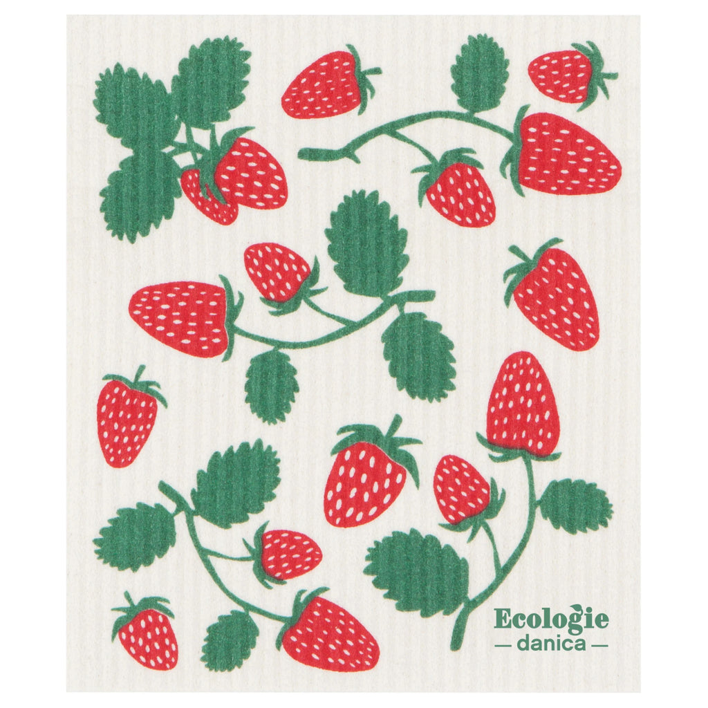 Strawberries Reusable Swedish Dishcloth.