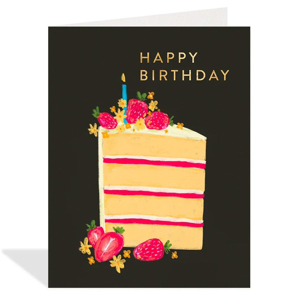 Strawberry Cake Birthday Card.