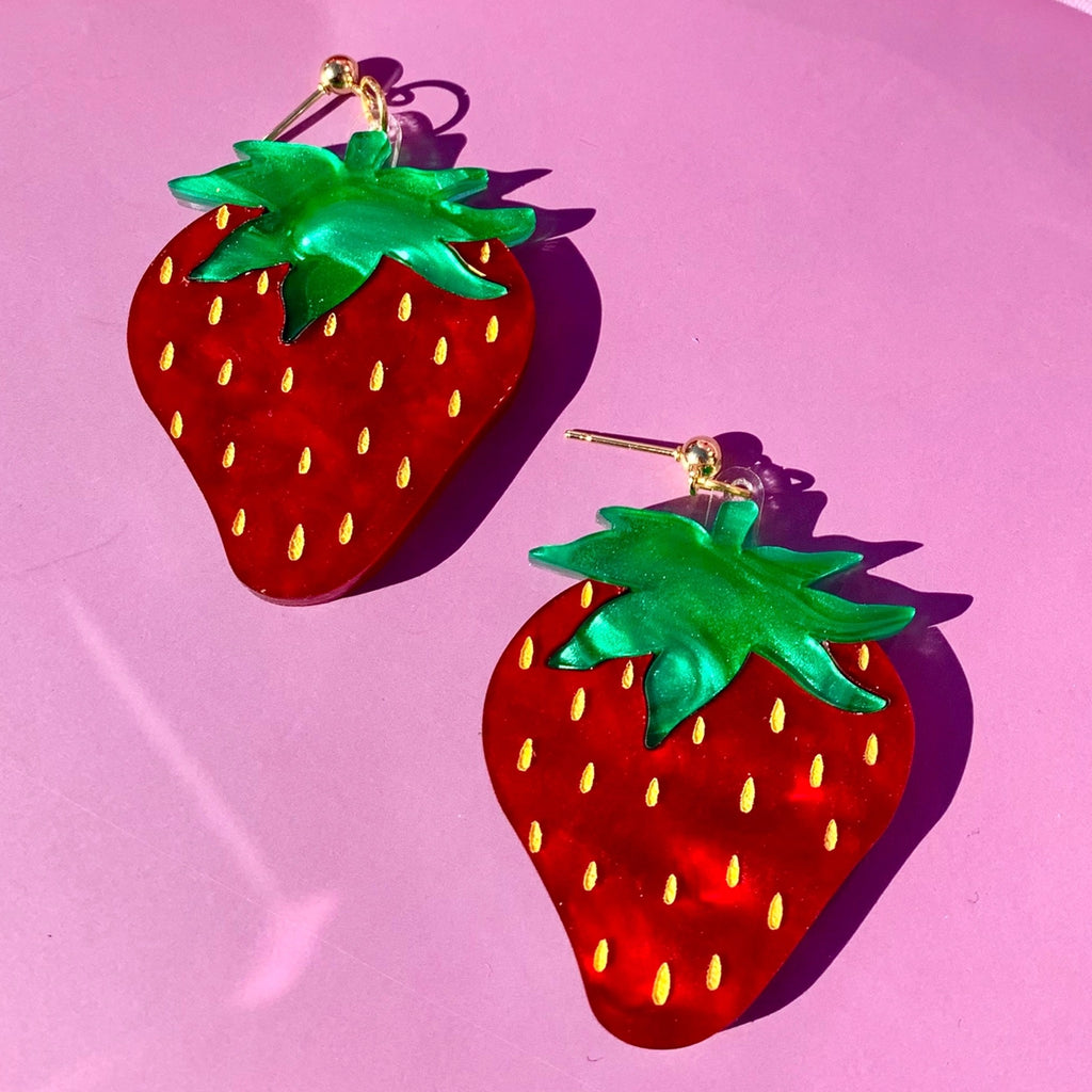 Strawberry Earrings.