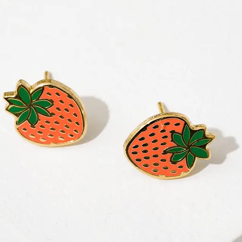 Strawberry Post Earrings.