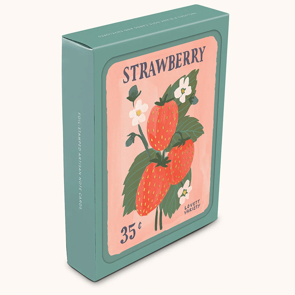 Strawberry Seeds Artisan Note Card Set box.