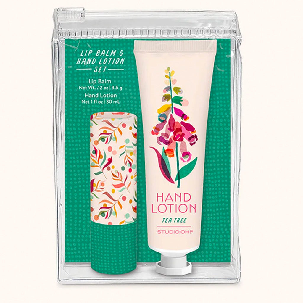 Summer Blooms Lip Balm & Hand Lotion Packaging.
