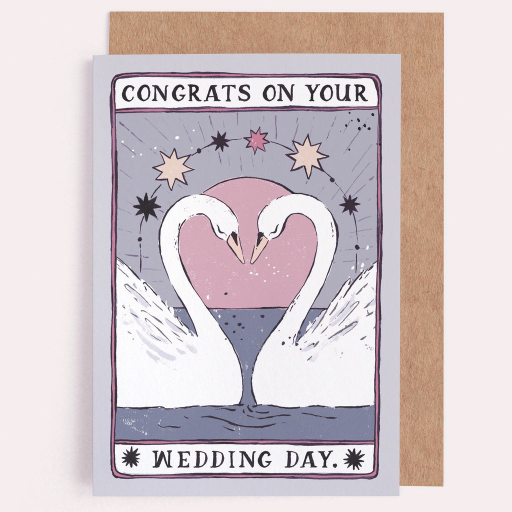 Swans Wedding Card.