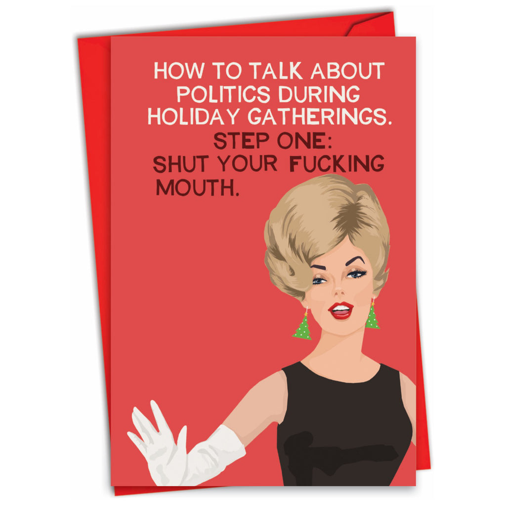 Talk About Politics Christmas Card.