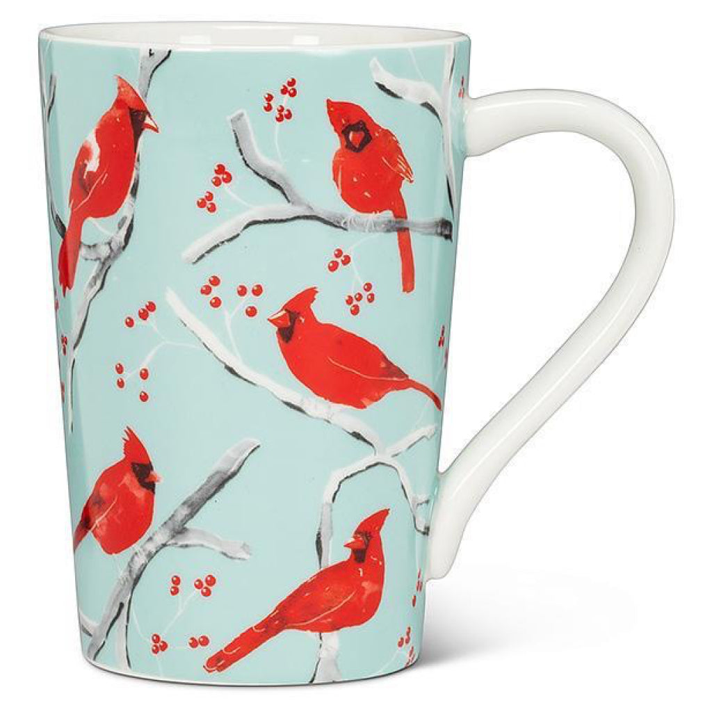 Tall Cardinal bird mug.