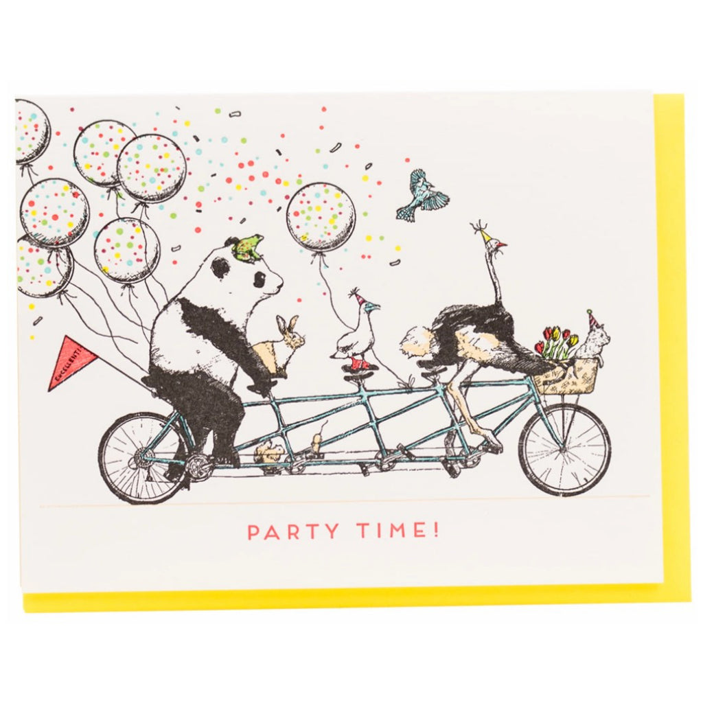 Tandem Bike Party Birthday Card.