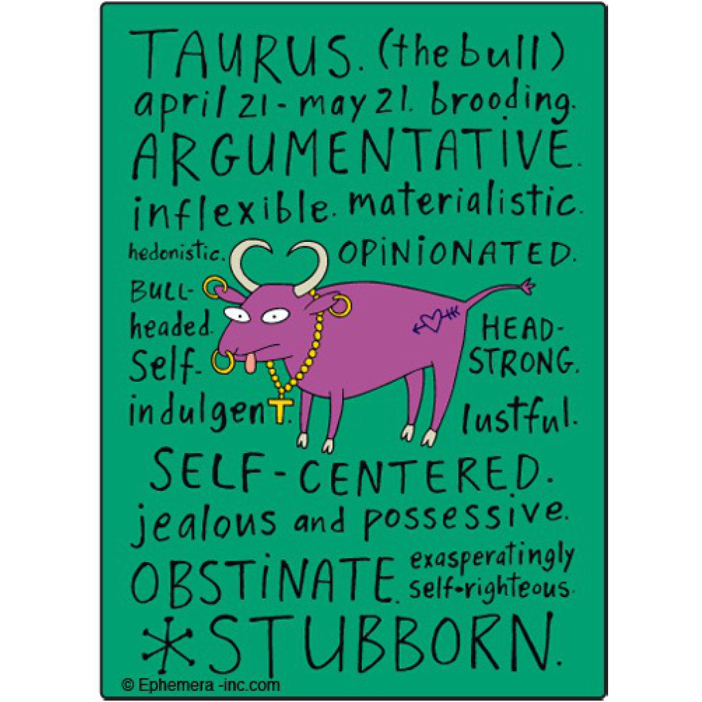 Taurus Naughty Magnet by Ephemera - Outer Layer Taurus Naughty Magnet by Ephemera - Outer Layer