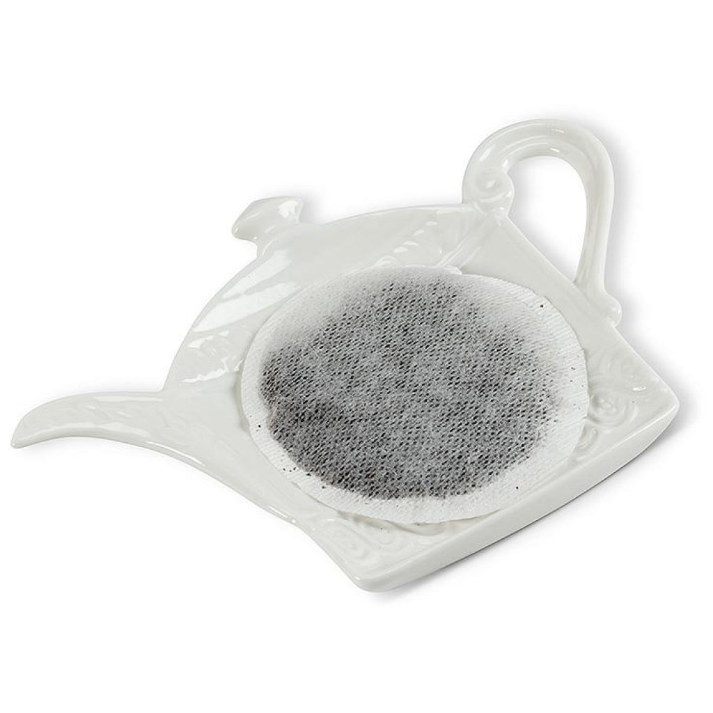 Teapot Teabag Plate with teabag.