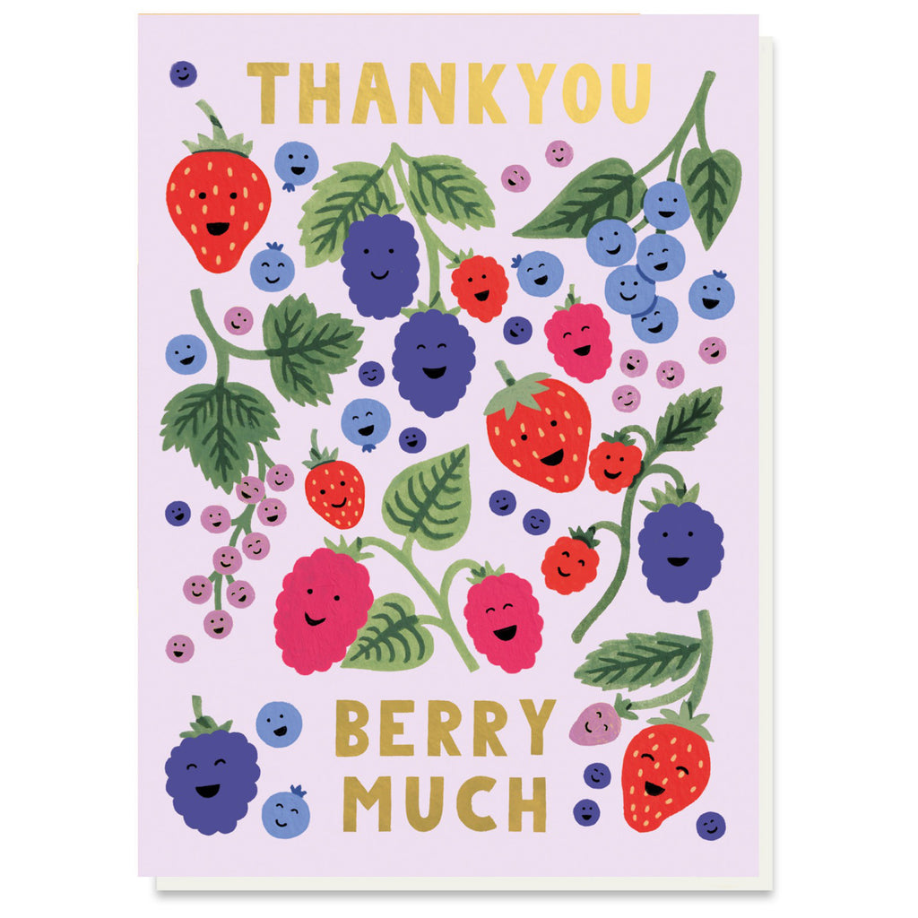 Thank You Berry Much Strawberries Card.