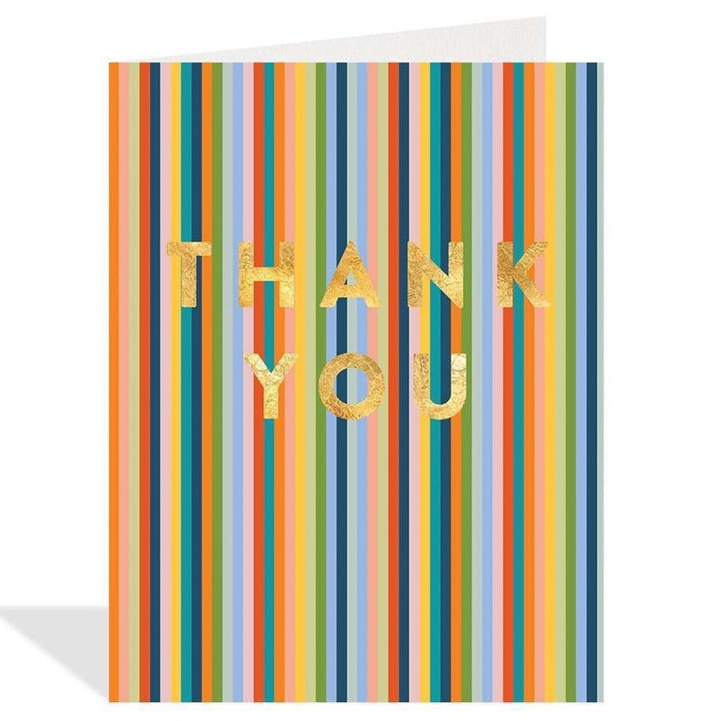 Thank You Gold Foil On Stripes Card.