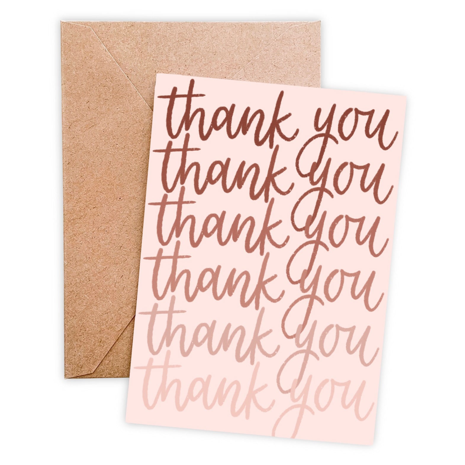 Thank You Pink Ombre Front Card | Elyse Breanne Design – Outer Layer