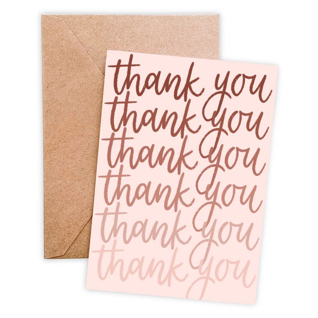 Thank You Pink Ombre Front Card 