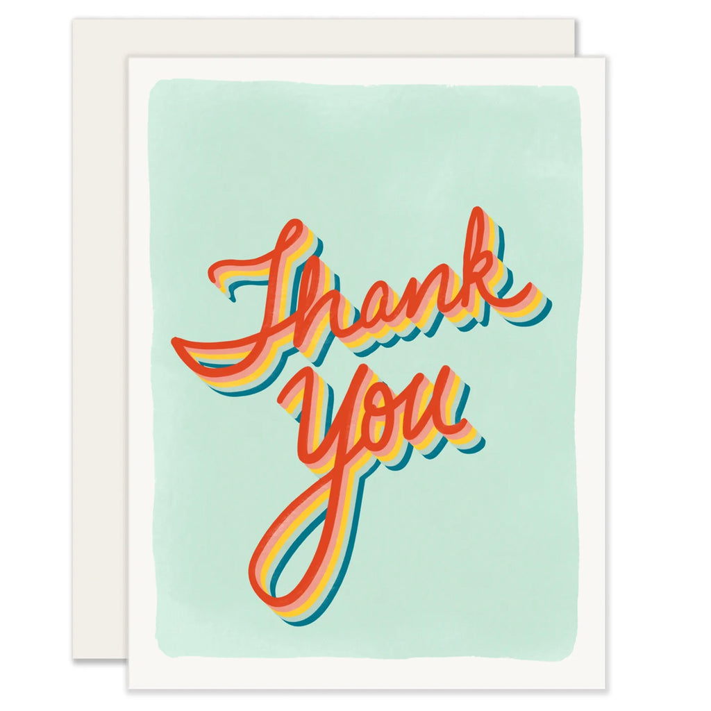Thank You Retro Stripe Font Card | Slightly Stationery – Outer Layer