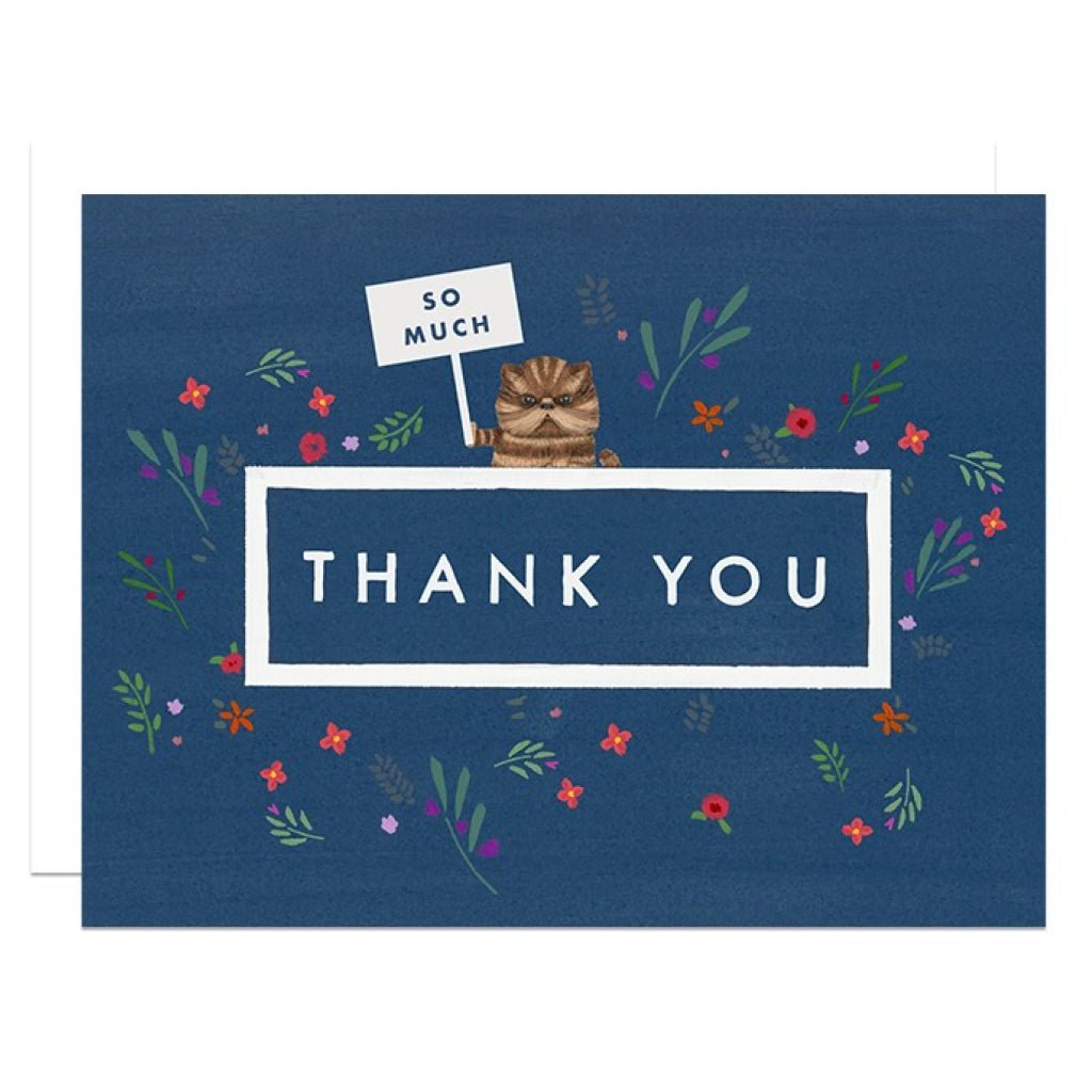 Thank You So Much Cat   Florals Card