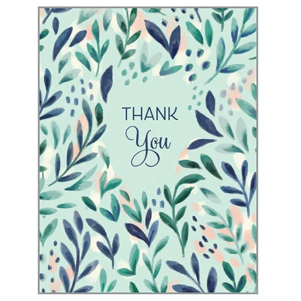 Thank You Watercolour Leaves Card