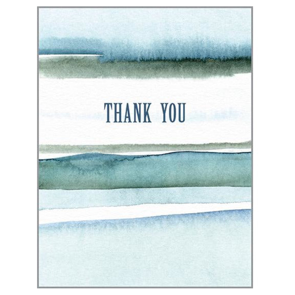 Thank You Watercolour Stripes Card