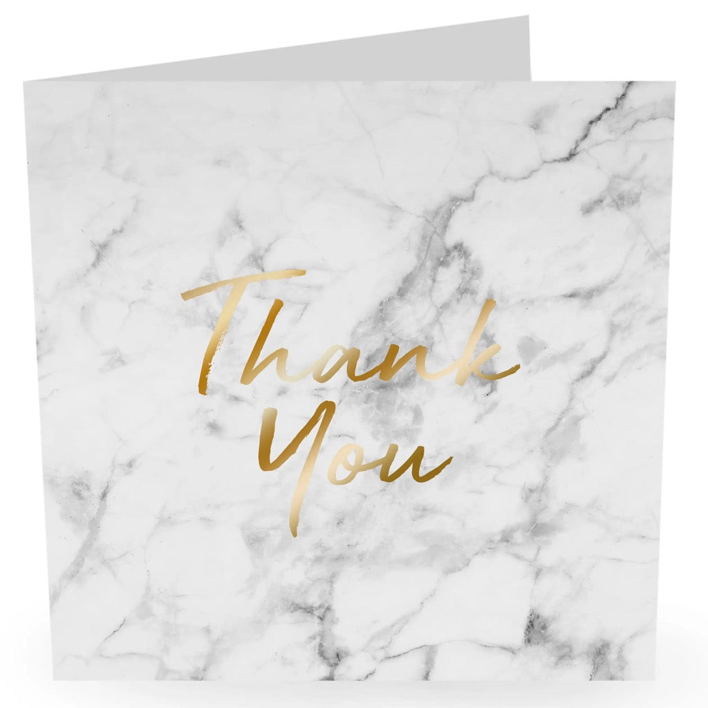 Thank You White Marble Card