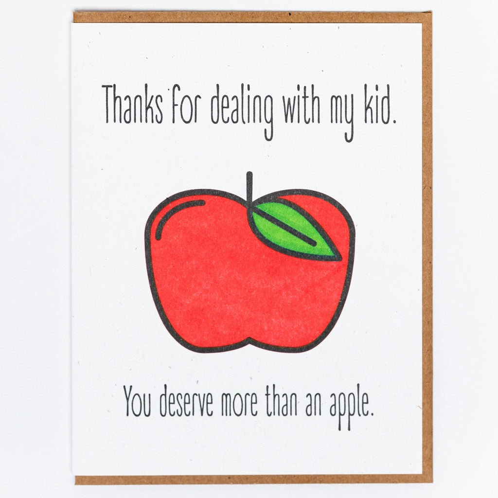 Thanks For Dealing With My Kid Teacher Card