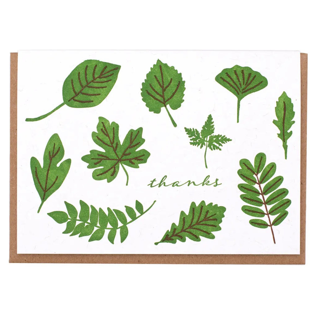 Thanks Green Leaves Card