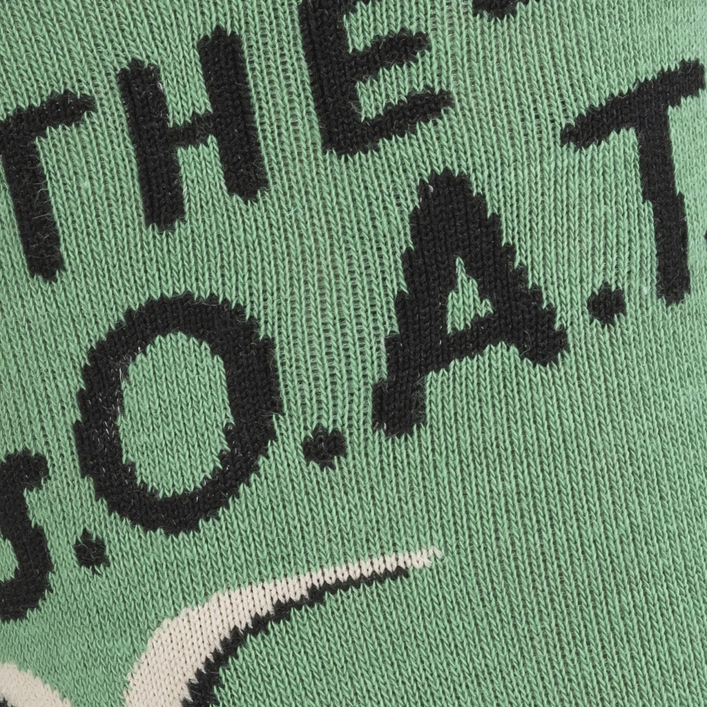 The G.O.A.T. Men's Crew Socks close up.