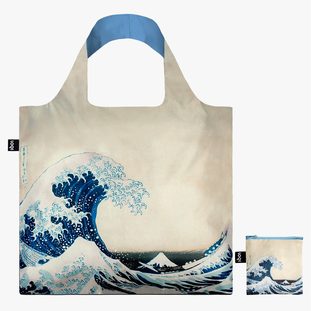 The Great Wave Recycled Tote Bag with pouch.