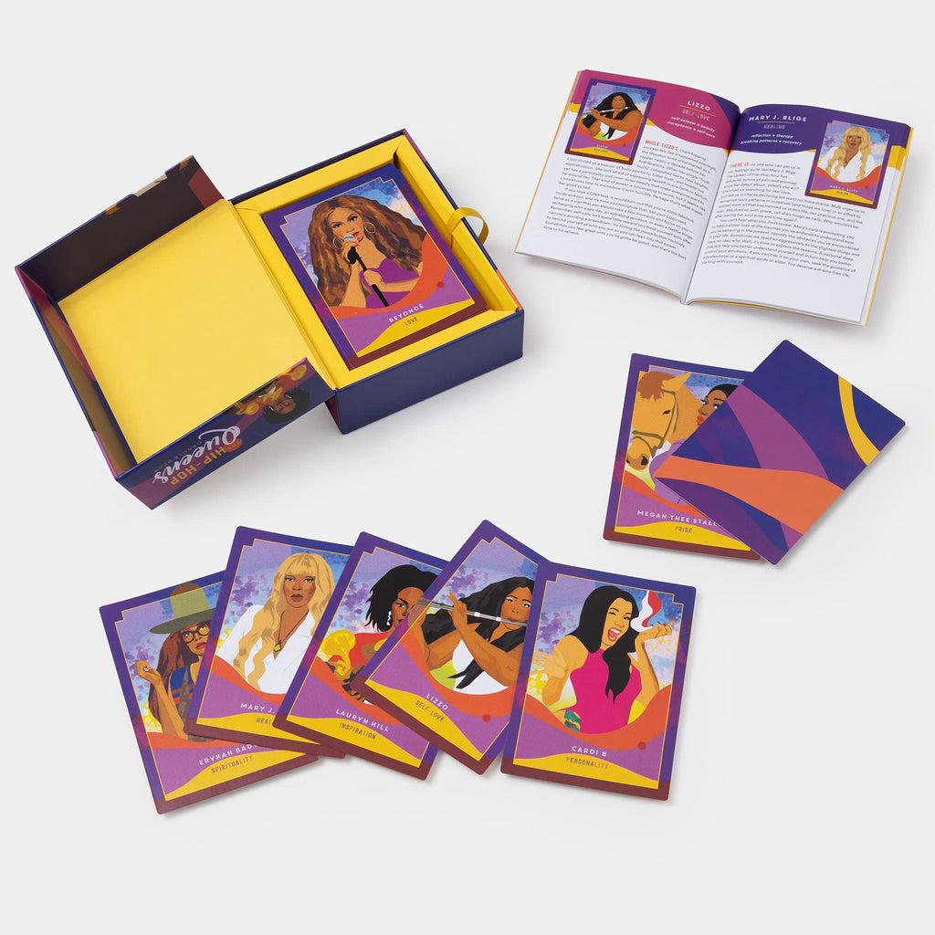 The Hip-Hop Queens Oracle cards, booklet and box.