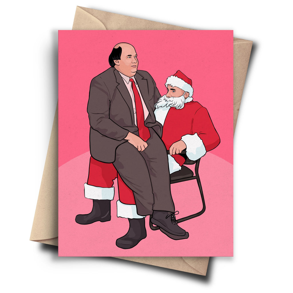 The Office Kevin On Santa's Lap Card.