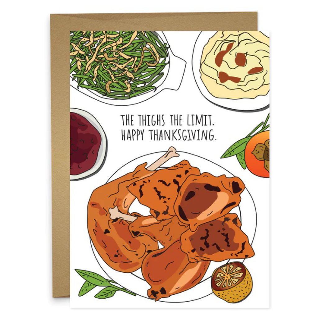 Thighs The Limit Thanksgiving Card