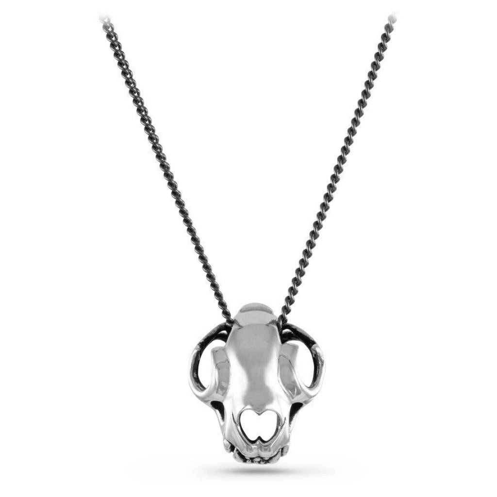 Tiger Skull Necklace Silver