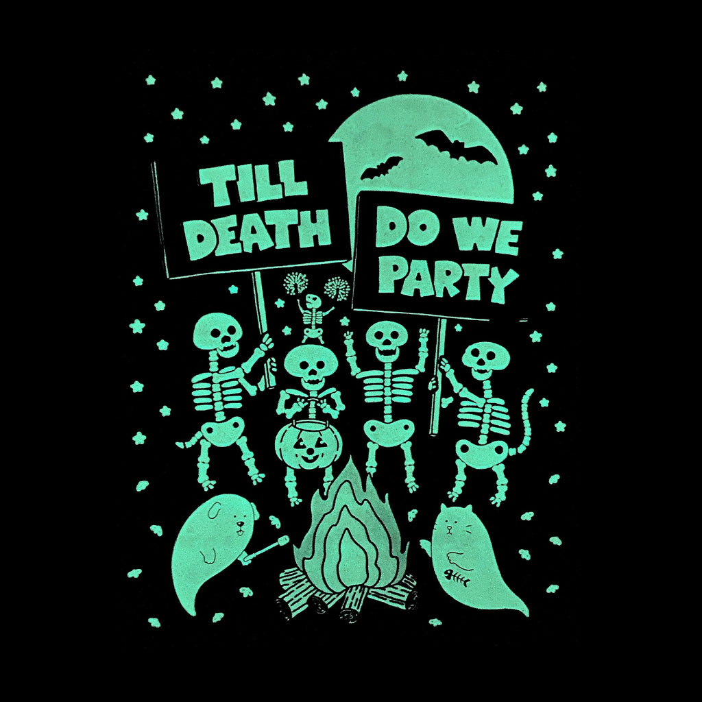 Til Death We Party Halloween Animals Card Glowing