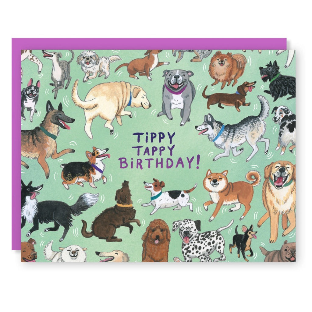 Tippy Tappy Dogs Birthday Card