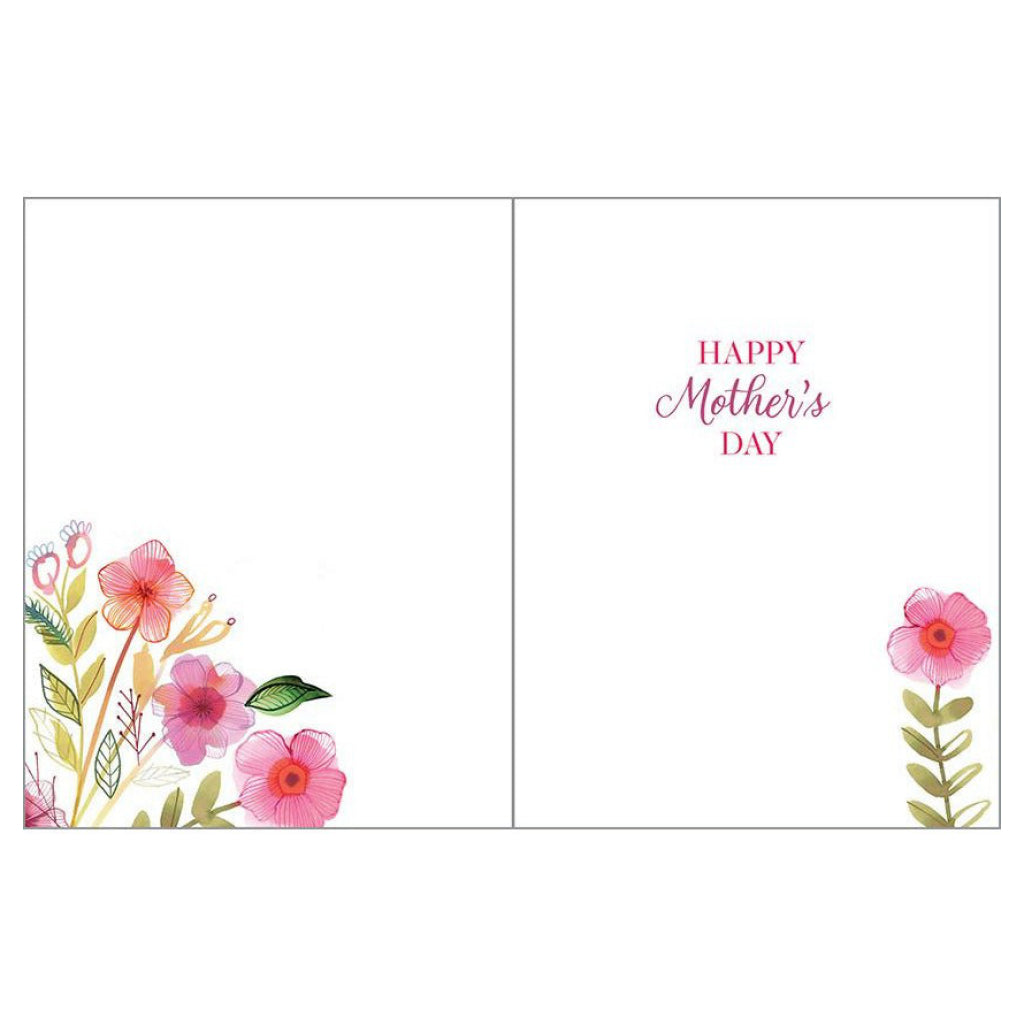 To A Wonderful Mom Pink Flowers Card Inside