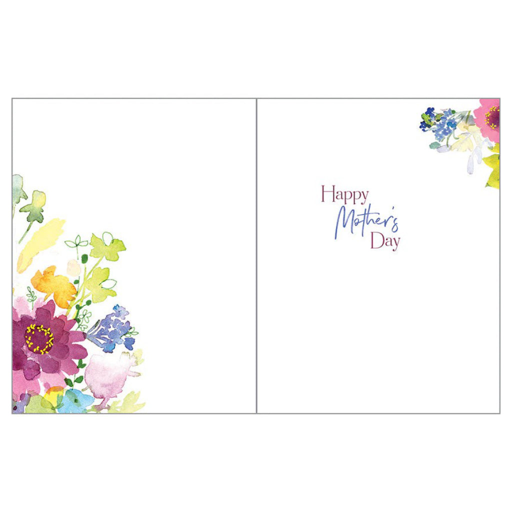 To A Wonderful Mom Watercolour Flowers Card inside.