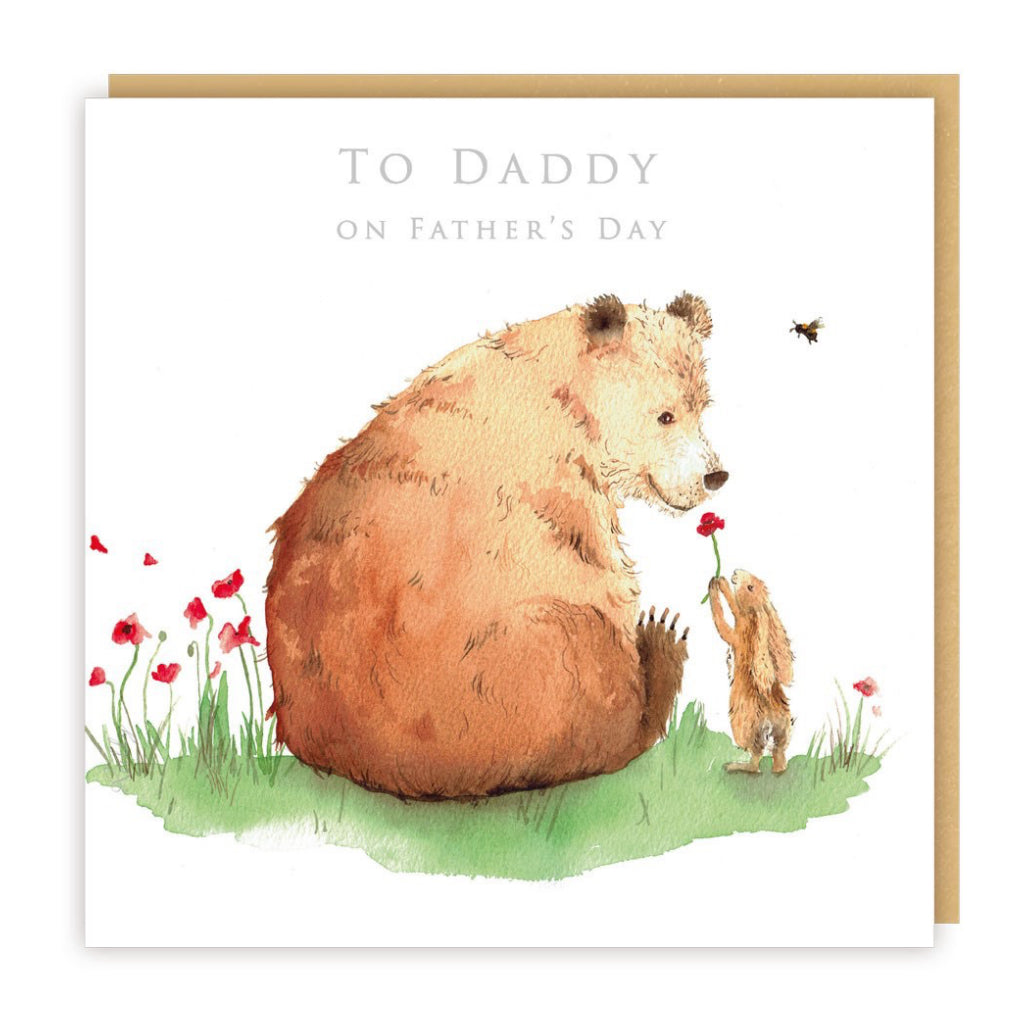 To Daddy Bunny  Bear Card