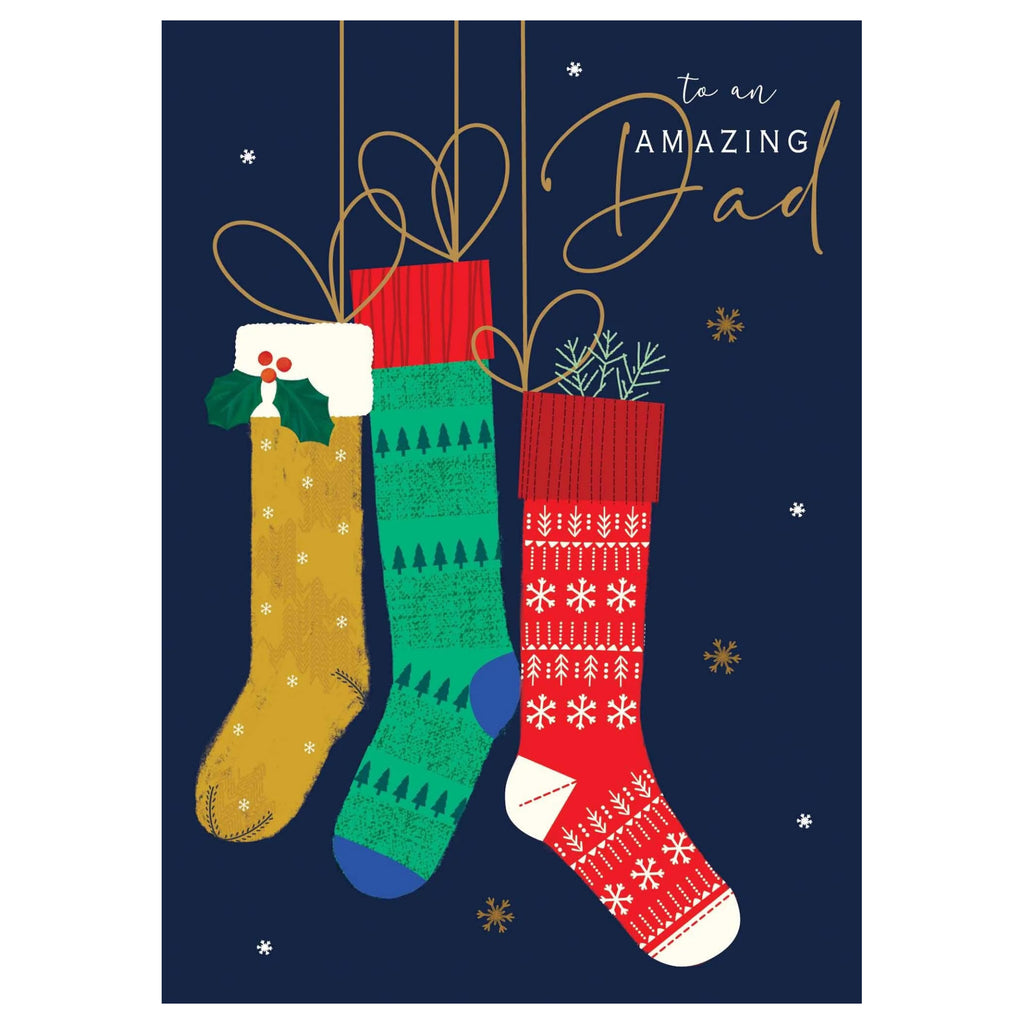 To My Dad Stockings Christmas Card