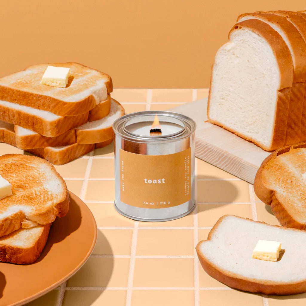Toast Candle on table.