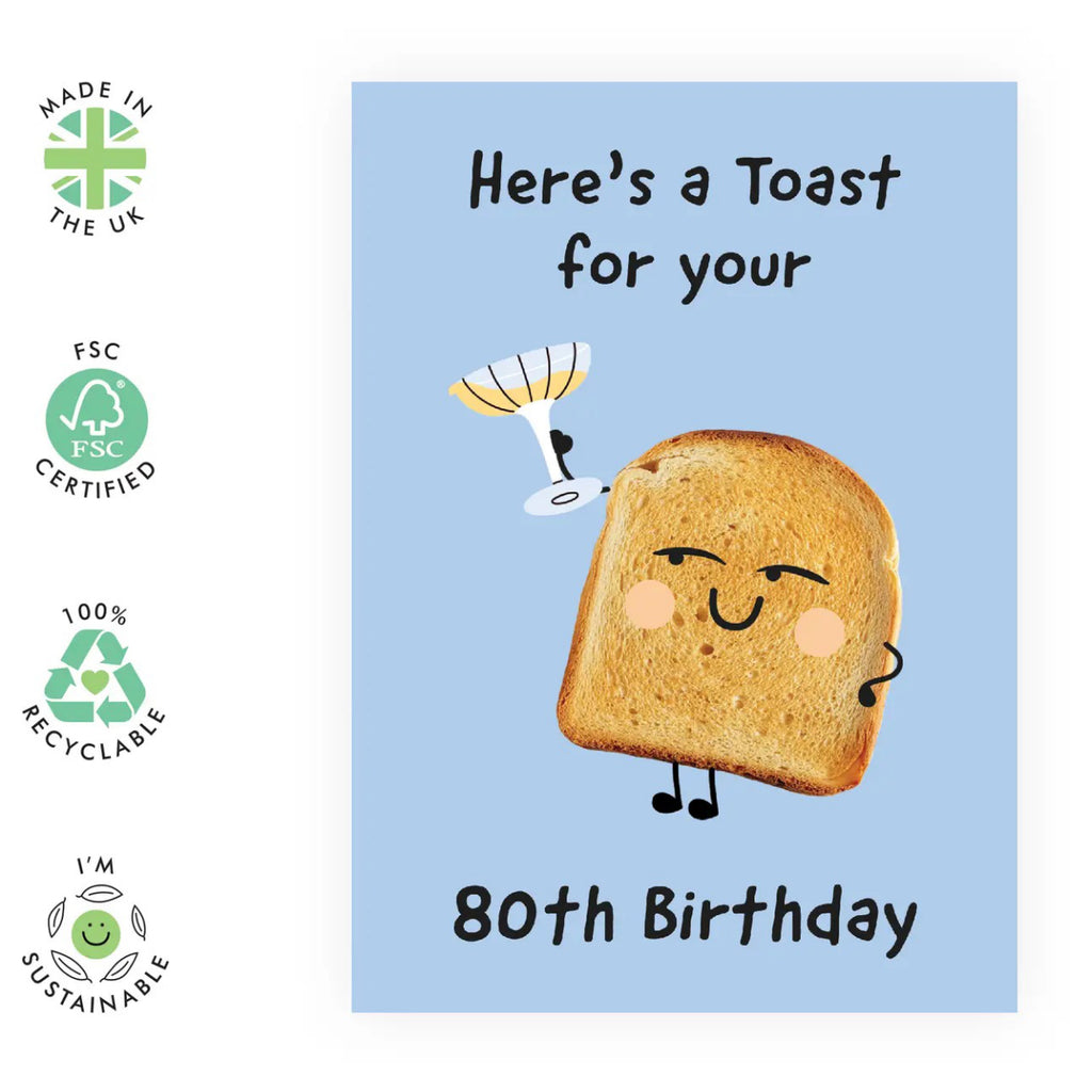 Toast For Your 80th Birthday Card environmental features.