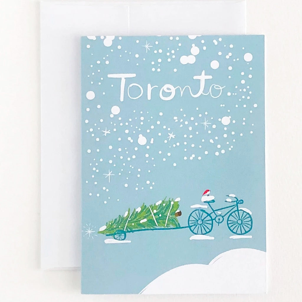 Toronto Bike With Tree Holiday Card