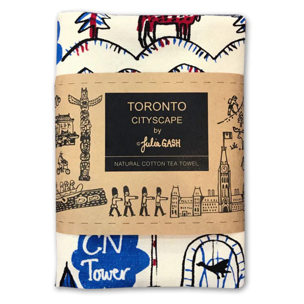 Toronto Cityscape Tea Towel packaging.