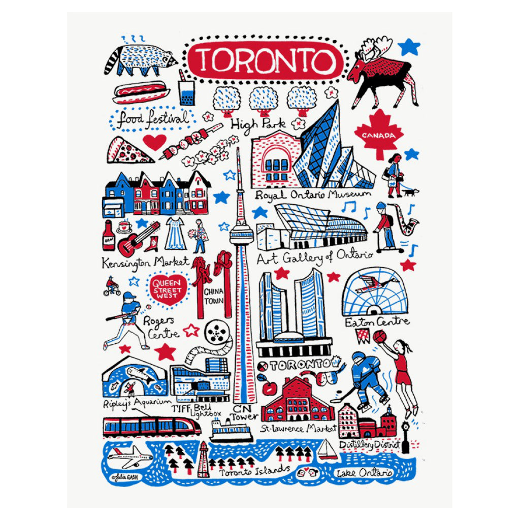 Toronto Cityscape Tote Bag close up.