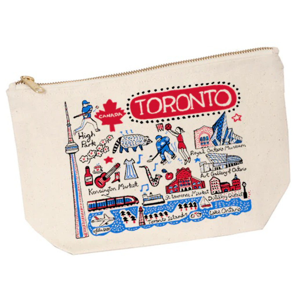 Toronto Cityscape Zipper Pouch Lifestyle Market Outer Layer