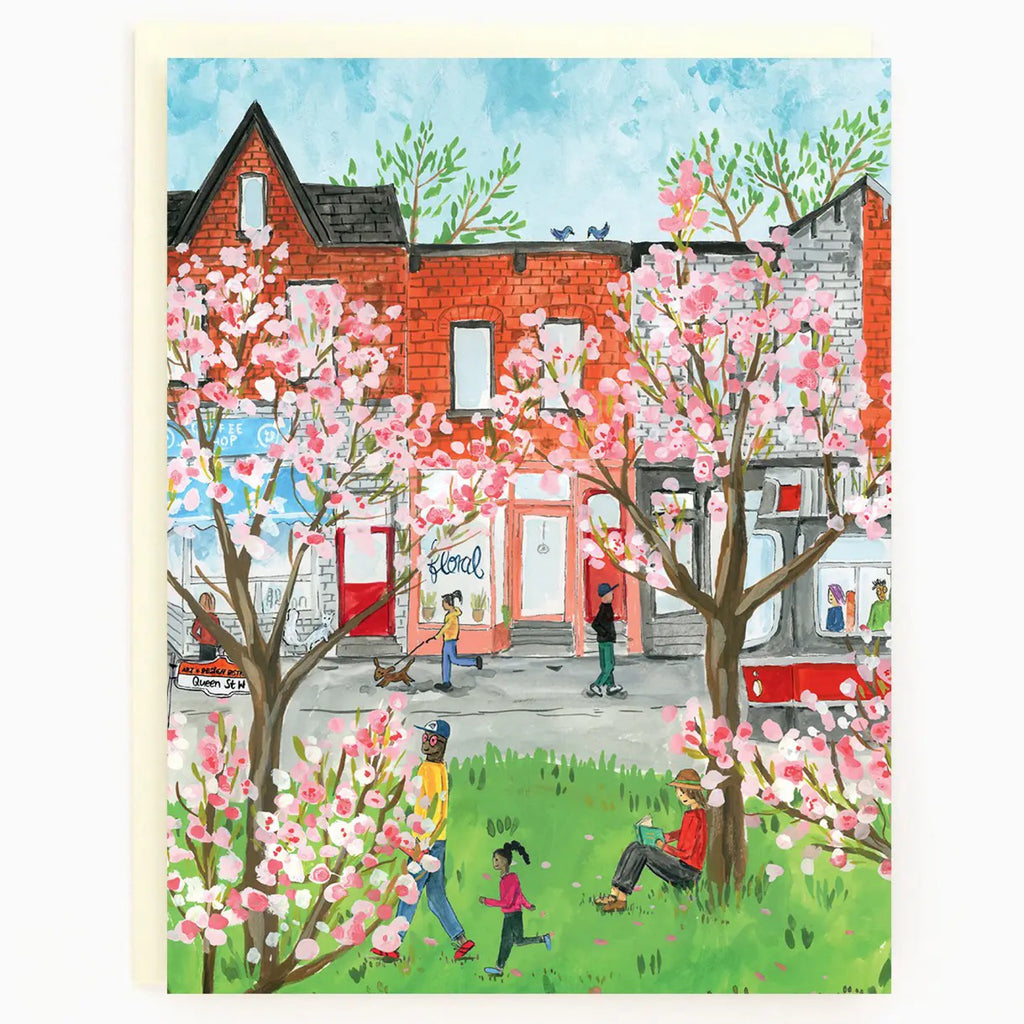 Toronto Queen West Cherry Blossoms Card.