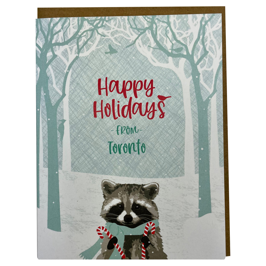 Toronto Raccoon  Candy Cane Card