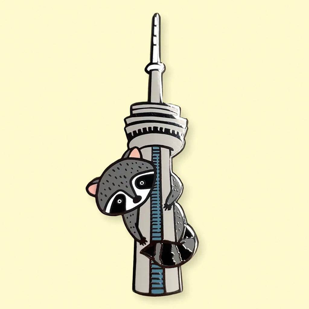 Toronto Raccoon CN Tower Enamel Pin.