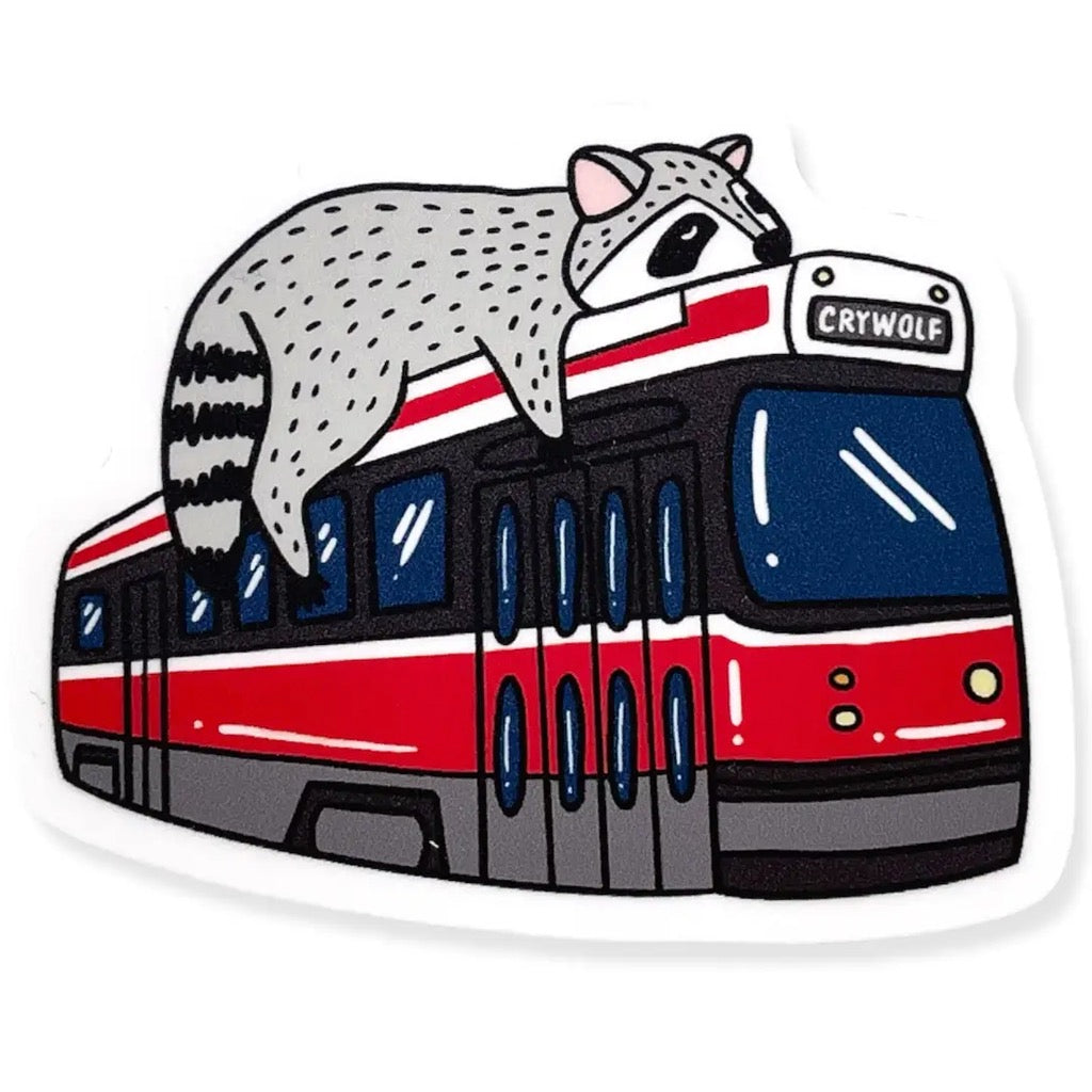 Toronto Raccoon Streetcar Sticker.