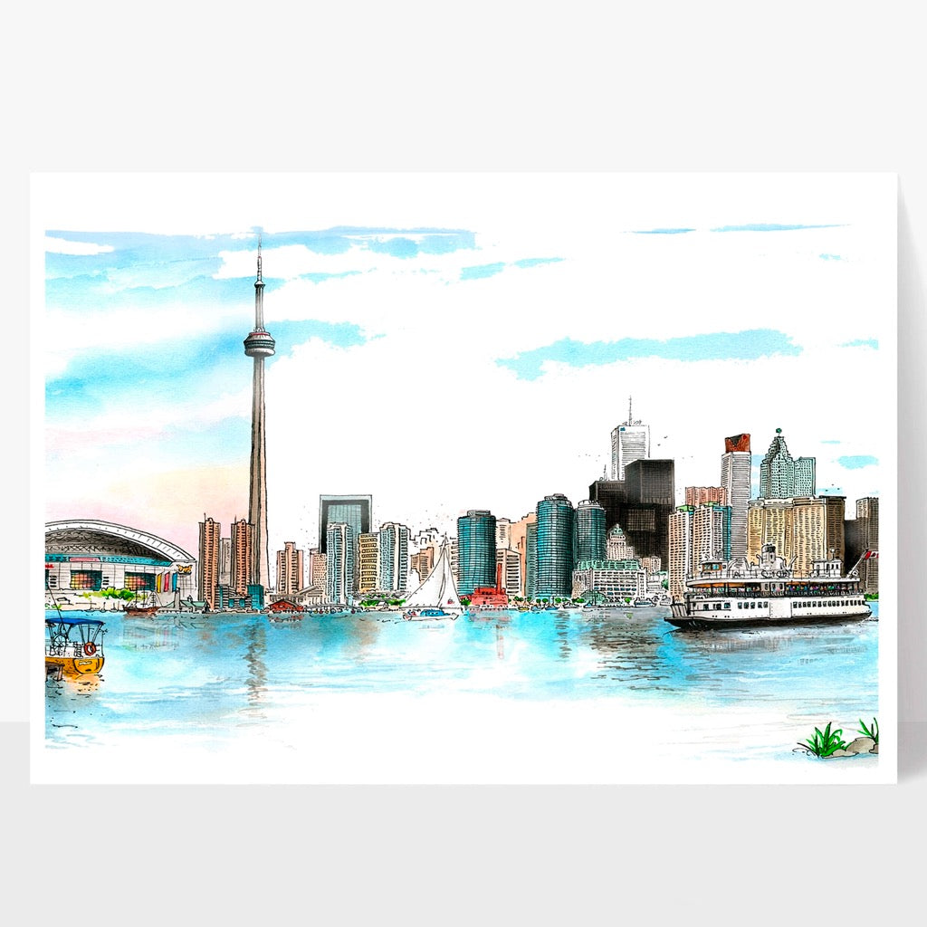 Toronto Skyline With Boats Postcard.